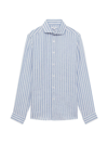 Soft Blue Herringbone Stripe