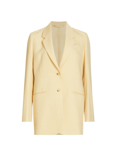 Totême Tailored Herringbone Single-breasted Suit Jacket In Bleached Sand