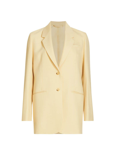 Totême Tailored Herringbone Single-breasted Suit Jacket In Off White