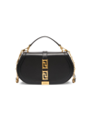 Versace Women's Greca Leather Top-handle Bag In Black Gold