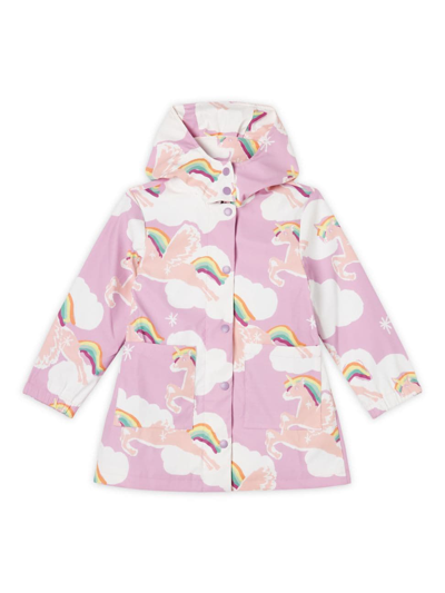 Stella Mccartney Kids' Unicorn Rainbow Rain Coat In Pink