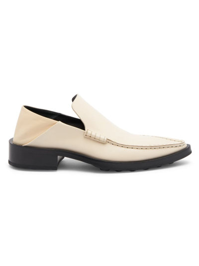 Jil Sander 20mm Leather Loafers In Beige