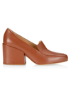 Gabriela Hearst Women's Adrian 75mm Leather Loafer Pumps In Cognac