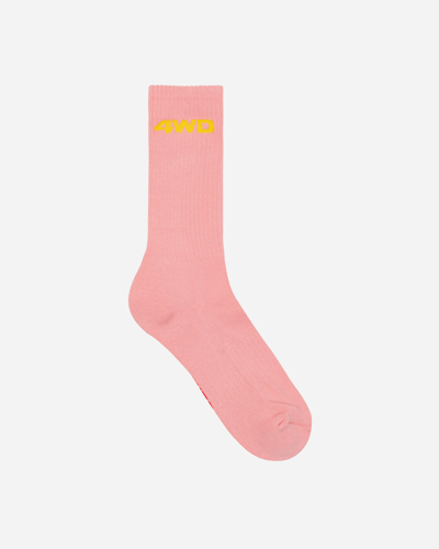 4 Worth Doing Logo Socks In Pink