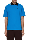 Loewe Men's Pique Contrast-collar Polo Shirt In Blue