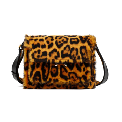 Marni Trunk Soft Mini Shoulder Bag In Leopard