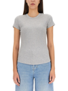 Isabel Marant Slim Fit Fine Ribbed Top In Grigio