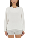 Alexander Wang T T By Alexander Wang Embossed Logo T-shirt In Bianco