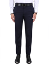 Alexander Mcqueen Slim Front Creased Pants With Side Pockets In Blu