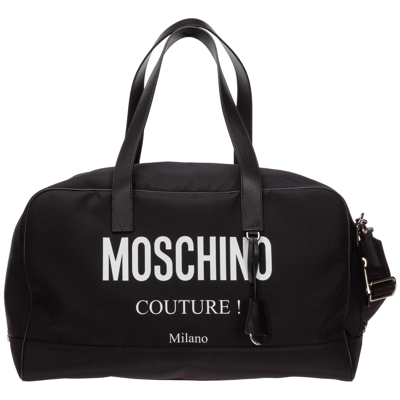 Moschino Logo Printed Duffle Bag In 2555