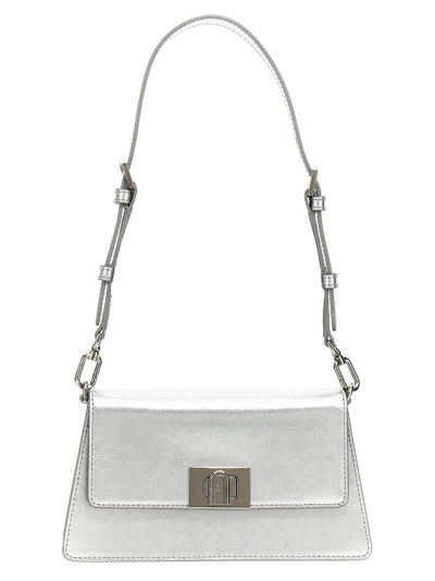 Furla Zoe Mini Shoulder Strap In Silver