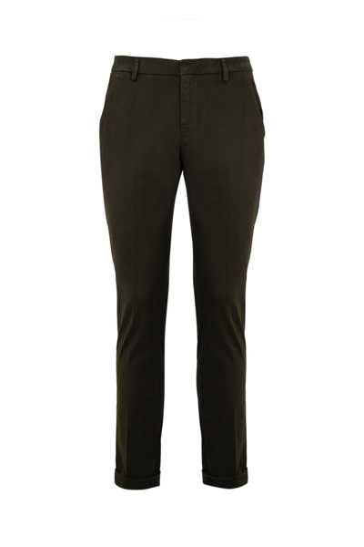 Dondup Gaubert Brown Trousers Instretch Cotton In Marrone