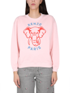 Kenzo Sweatshirt With Logo Print In Rosa