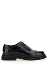 Dolce & Gabbana Black Leather Derby Shoes In Nero
