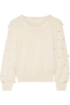 MARC JACOBS FAUX PEARL-EMBELLISHED WOOL AND CASHMERE-BLEND SWEATER