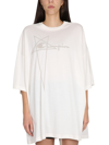 Rick Owens X Champion Logo-embossed Oversized Cotton T-shirt In Bianco
