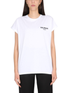 BALMAIN FLOCKED LOGO T-SHIRT