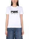 Stella Mccartney Logo Crew Neck Graphic Print Short Sleeves In Bianco