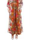 Zimmermann Ginger Relaxed Pant In Cream/brown Floral In Multicolor