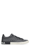 DOLCE & GABBANA PORTOFINO LEATHER AND FABRIC LOW-TOP SNEAKERS
