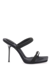 Alexander Wang 105mm Julie Hotfix Denim Tubular Sandals In Black (black)