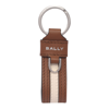 Bally Logo-print Leather Keyring In Brown