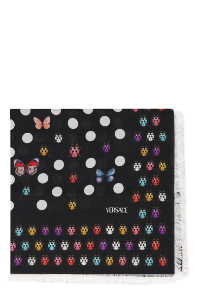 Versace Dua Lipa X  - Silk And Wool Scarf In Black