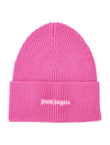 Palm Angels Classic Logo Ribbed Beanie In Fucsia