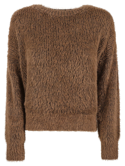 Stella Mccartney + Net Sustain Ribbed Brushed Knitted Sweater In Brown