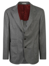 Brunello Cucinelli Man Blazer Grey Size 46 Virgin Wool In Animal Print