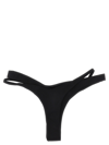 Mugler Cut-out Double-layer Bikini Bottom In Black