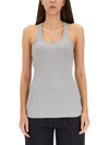 Isabel Marant Tysha Ribbed Tank Top In Grigio