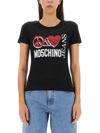 Moschino Logo Print T-shirt In Nero