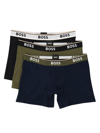 HUGO BOSS PACK OF THREE COTTON BOXER SHORTS WITH LOGO
