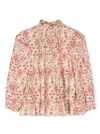 IL GUFO MULTICOLOUR BLOUSE WITH FLORAL MOTIF AND GATHERED NECK IN VISCOSE GIRL