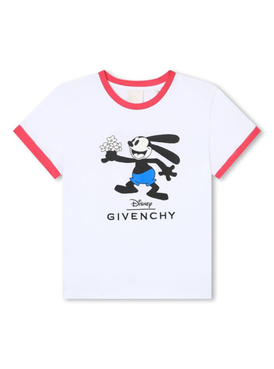 Givenchy Kids' Cartoon-print Organic-cotton T-shirt In Weiss