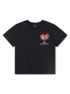 Givenchy Black T-shirt With Patch Embroidered Logo At The Front In Cotton Girl In Black