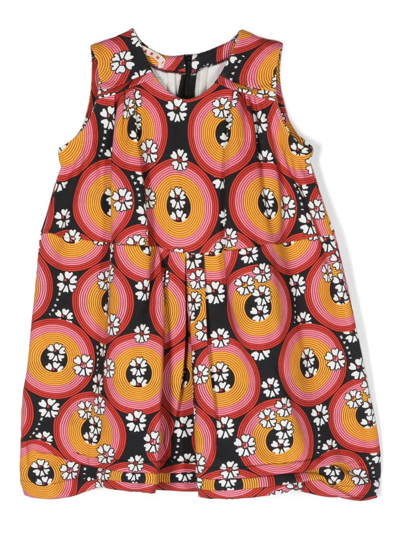 Marni Kids' Abstract-print Dress In Red