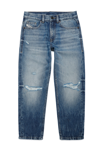 DIESEL 2010-J TROUSERS DIESEL 2010 BLUE STRAIGHT JEANS WITH ABRASIONS AND TEARS