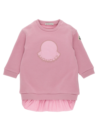 Moncler Babies' Logo Dress In Pink