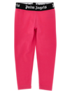 Palm Angels Leggings Banda Logo In Fuchsia