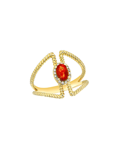 Diana M. Fine Jewelry 14k 0.58 Ct. Tw. Diamond & Ruby Ring