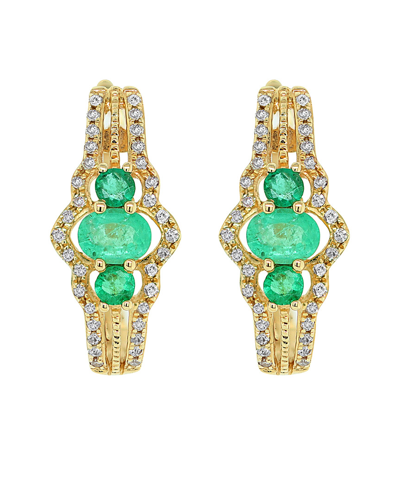 Diana M. Fine Jewelry 14k 0.61 Ct. Tw. Diamond & Emerald Earrings
