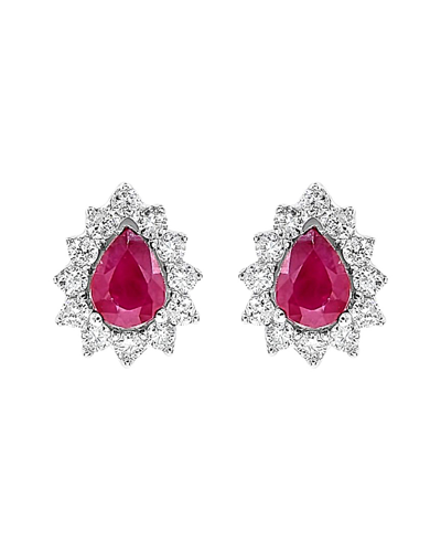 Diana M. Fine Jewelry 14k 0.51 Ct. Tw. Diamond & Ruby Earrings