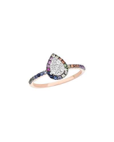 Diana M. Fine Jewelry 14k Rose Gold 0.40 Ct. Tw. Diamond & Sapphire Ring