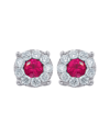 Diana M. Fine Jewelry 18k 1.00 Ct. Tw. Diamond & Ruby Studs
