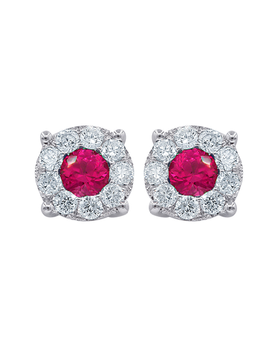 Diana M. Fine Jewelry 18k 1.00 Ct. Tw. Diamond & Ruby Studs