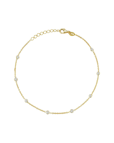 Sphera Milano 14k Over Silver Cz Station Anklet