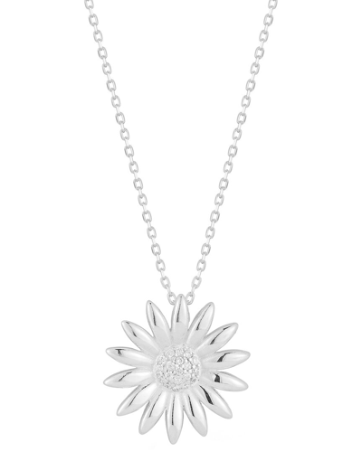 Sphera Milano Silver Cz Sunflower Necklace