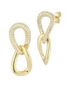 Sphera Milano 14k Over Silver Cz Link Chain Drop Earrings